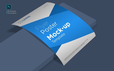 Flyer fallen on slab mockup design template product mockup