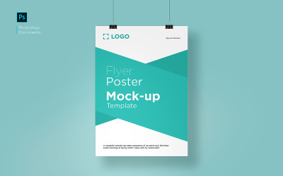 Flyer opknoping mockup ontwerpsjabloon product mockup