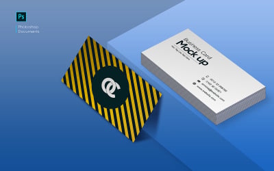 Realistic Corporate Business Card design Template Product Mockup