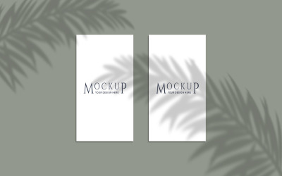 Two frame with blur plant shadow background product mockup