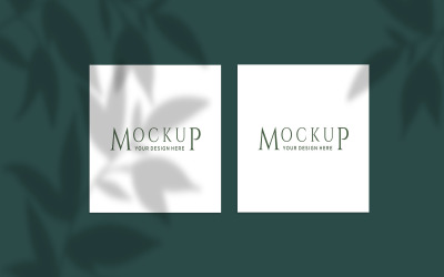 Two frames with leaves shadow background product mockup