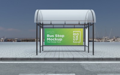 Bus Stop Sign advertising product mockup