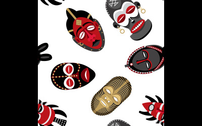 Masques africains Pattern 2 - Illustration
