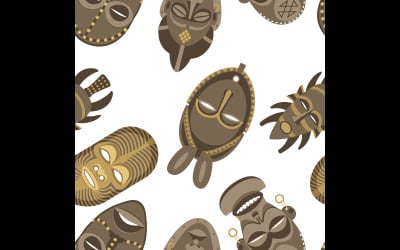 Modèle de masques africains - Illustration