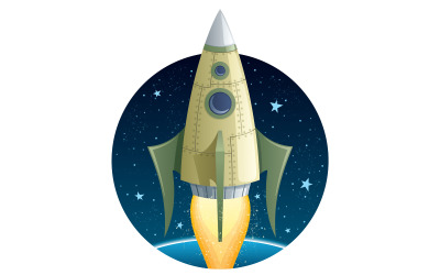 Raket i rymden - Illustration