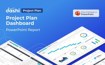 Dashi - modelo de apresentação do relatório do painel do plano do projeto em PowerPoint