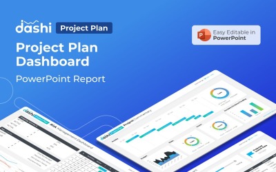 Dashi - Proje Planı Gösterge Tablosu Rapor Sunumu PowerPoint şablonu