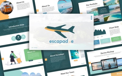Escape Traveling Sunum PowerPoint şablonu