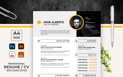 Instant  Download 1 2 & 3 Page Resume Professional Resume Template Stylish Resume Stylish CV Template Resume Cover Letter