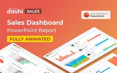 Plantilla de PowerPoint - presentación PPT del informe del panel de ventas de Dashi