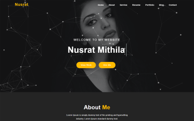 Шаблон цільової сторінки Nusrat Personal Portfolio HTML5