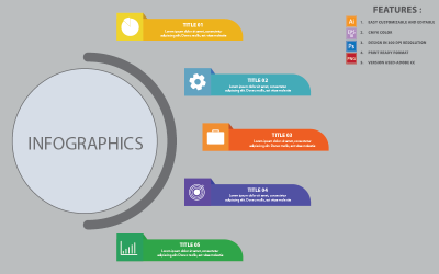 Idősor fogalmak Vector Design Infographic elemek