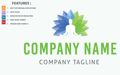 Modello di Logo di Yoga Zen Vector Design