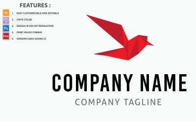 Polygon Bird Vector Design Logo Template