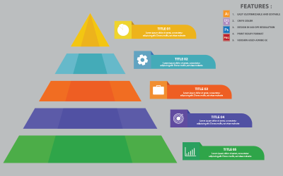 Pyramida vektorový design Infographic prvky