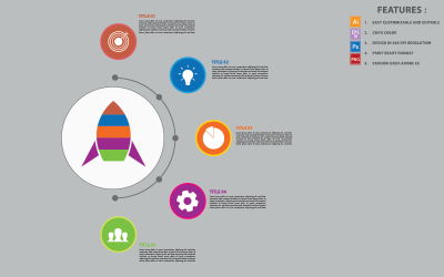 Raketen-Zeitleisten-Konzepte Vektor-Design-Infografik-Elemente