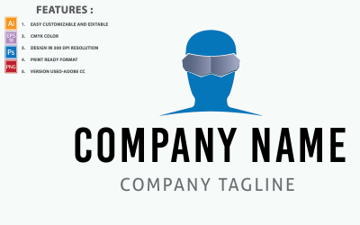 Virtual Reality VR Vector Design Logo Template