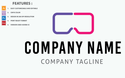 Virtual Reality VR Vector Design Logo Template