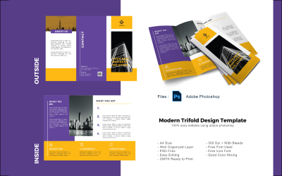 Business Creative Trifold Broschüre PSD Vorlage