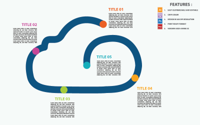 Elementi di Infographic di progettazione di vettore di concetti della nuvola