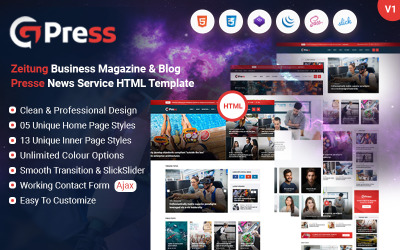 GPress - Modelo de site de notícias e revistas