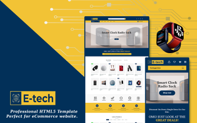 Responsywny szablon strony www E-Tech - Multipurpose eCommerce Website Template #148680