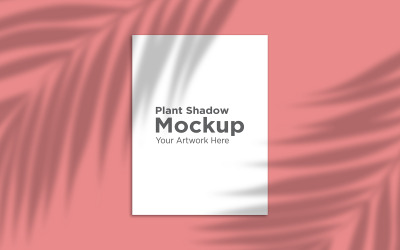Empty Frame Mockup With palm leaf Shadow Template product mockup