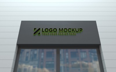 Logo Mockup Store-fasad Elegant byggnadsprodukt mockup