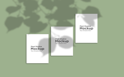Monstera leaf Shadow with Three Frame Mockup Background product mockup
