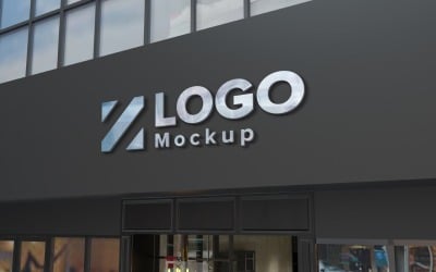 Steel Logo Mockup Store Sign Elegantes Produktmodell
