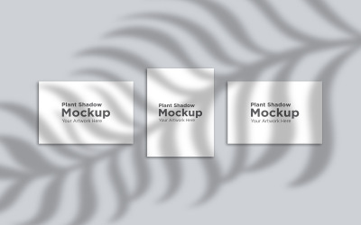 Tropical leaf Shadow with 3 Frame Mockup Background product mockup