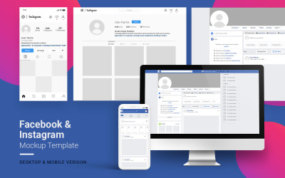Maketa produktu Facebook a Instagram