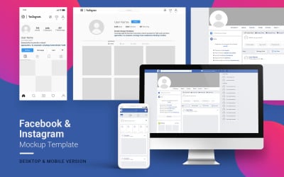 Mockup di prodotti Facebook e Instagram