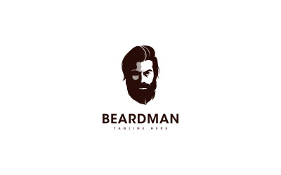 Beard Logo Mall lämplig för frisersalong, modemärke etc.