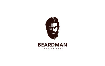Beard Logo Template alkalmas fodrászatnak, divatmárkának stb.