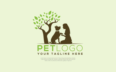 Modèle de logo de soins pour animaux de compagnie