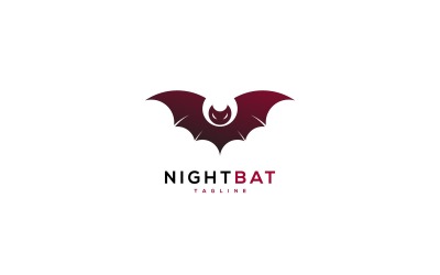 Modello di logo pipistrello con colore sfumato