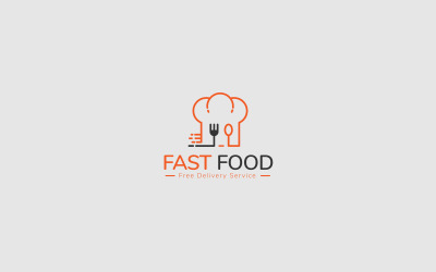 Mutfak Şefi Yemek Restoranı Logo Şablonu