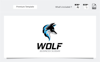 Design de modelo de logotipo de lobo