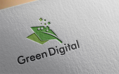 Grön digital logotypmall