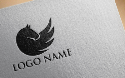 Paard zwarte vlieg Logo sjabloon