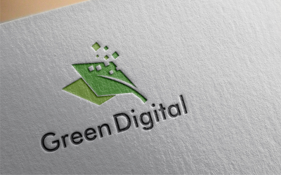 Plantilla de logotipo digital verde