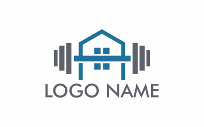 Płaski szablon logo sztangi domowej