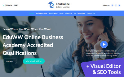 EduOnline - Distance Learning Templates Moto CMS 3 №149430