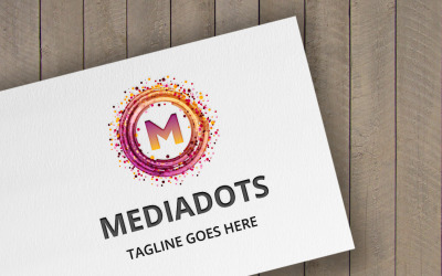 Modèle de logo MediaDots (lettre M)