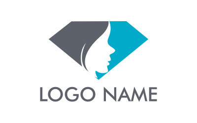 Modello di logo del diamante delle donne