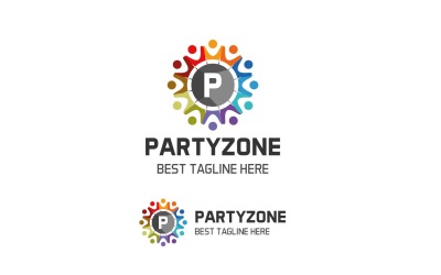 Parti Bölgesi - P Harfi Logo Şablonu