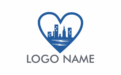 Plantilla de logotipo abstracto de Love City