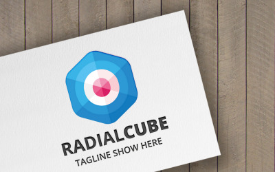 Plantilla de logotipo de cubo radial