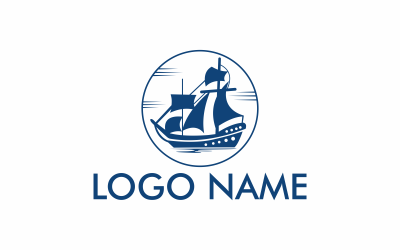 Modèle de logo moderne plat de navire